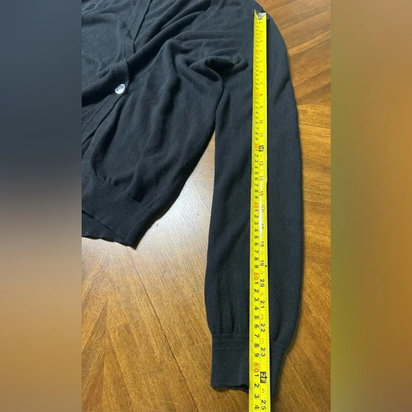 Club Monaco One Button Black Long Sleeve Cardigan Sz Small Cotton Cashmere - Picture 3 of 7